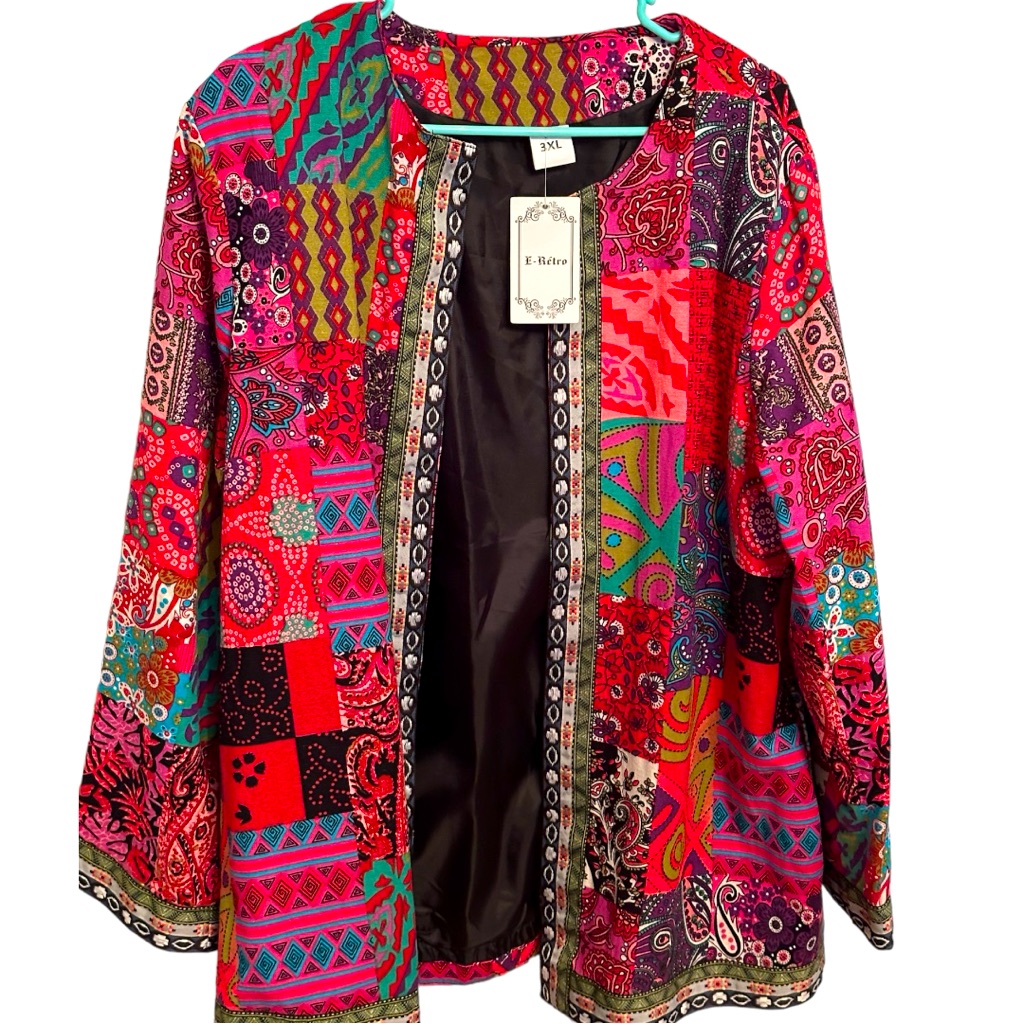 E-Retro Open Patchwork Blazer